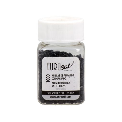 Eurostil Anéis de Alumínio com Ranhura para Extensões Pretos 1000