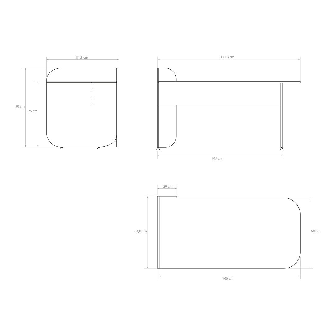 Naggura Mesa Ikon Office Large Branco - Image 3