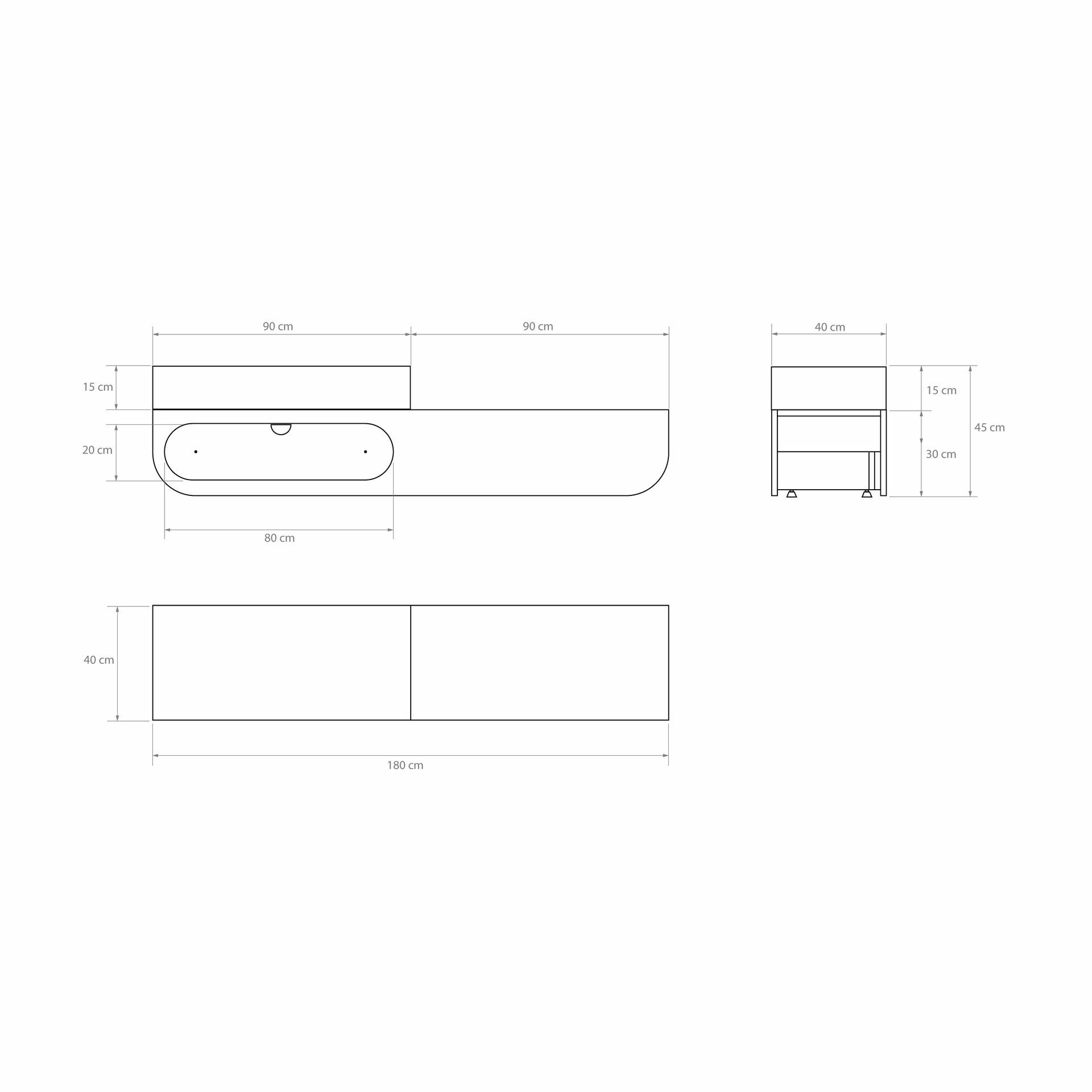 Naggura Banco Ikon L Individual Push to Open Carvalho - Imagen 5