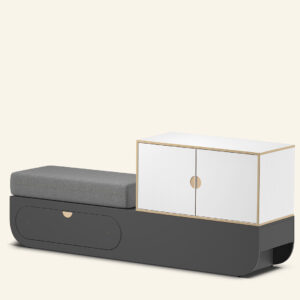 Naggura Banco Mudança Ikon Armário Cinzento