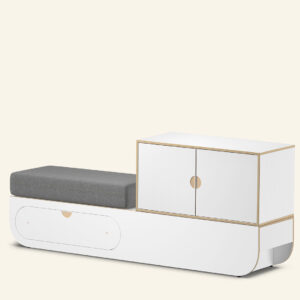 Naggura Banco Mudança Ikon Armário Branco