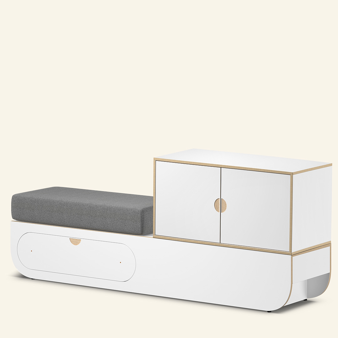 Naggura Banco Mudança Ikon Armário Branco