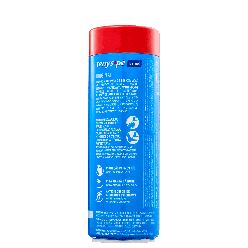 Tenys Pé Baruel Talco Desodorizante para os Pés Original 100g - Image 3