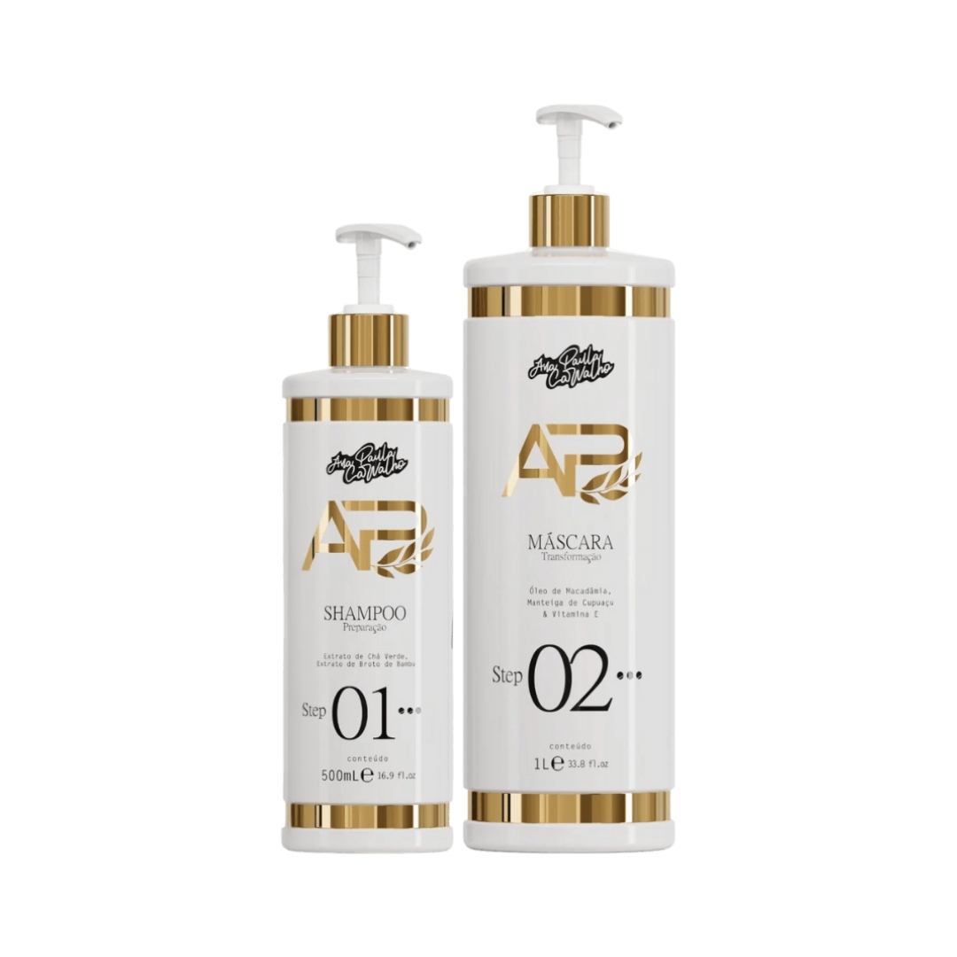 Ana Paula Carvalho Kit Alisamento Liso Lambido + Leave in Repositor 1x500ml 1x1L