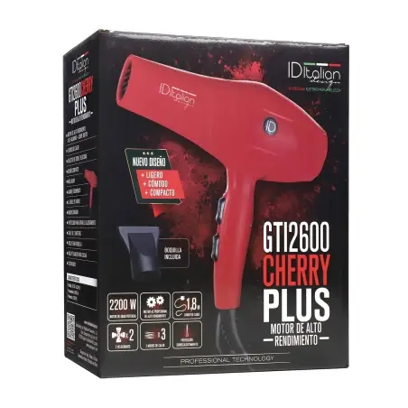 ID Italian GTI 2600 Cherry Plus Secador de Cabelo 2200W – Vermelho - Image 3