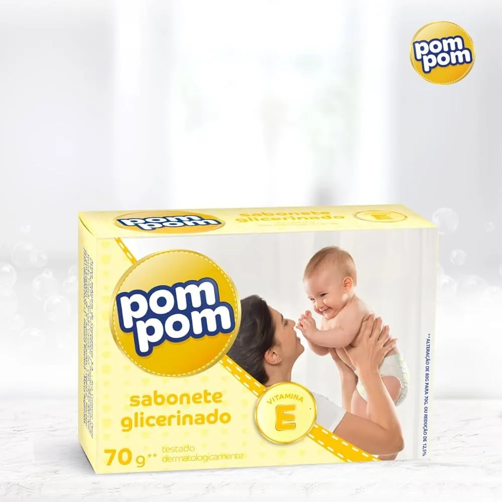 Pom Pom Sabonete Glicerinado com Vitamina E 70g