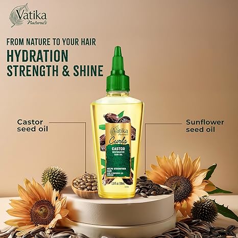 Vatika Naturals Curls Óleo Capilar de Rícino Restaurador 100ml