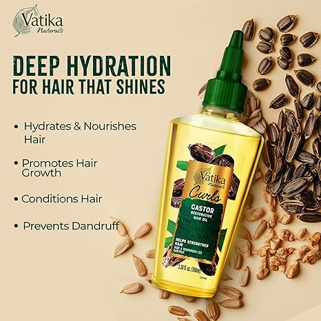 Vatika Naturals Curls Óleo Capilar de Rícino Restaurador 100ml