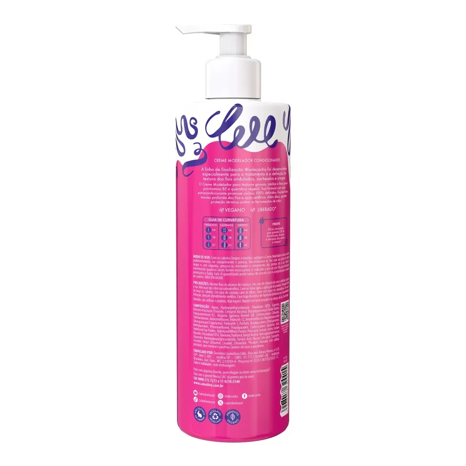 Salon Line #todecacho Cachos dos Sonhos Creme Modelador Fixação Forte 500 ml