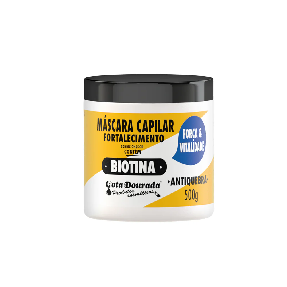 Gota Dourada Máscara Capilar de Fortalecimento com Biotina Anti-Quebra 500 g