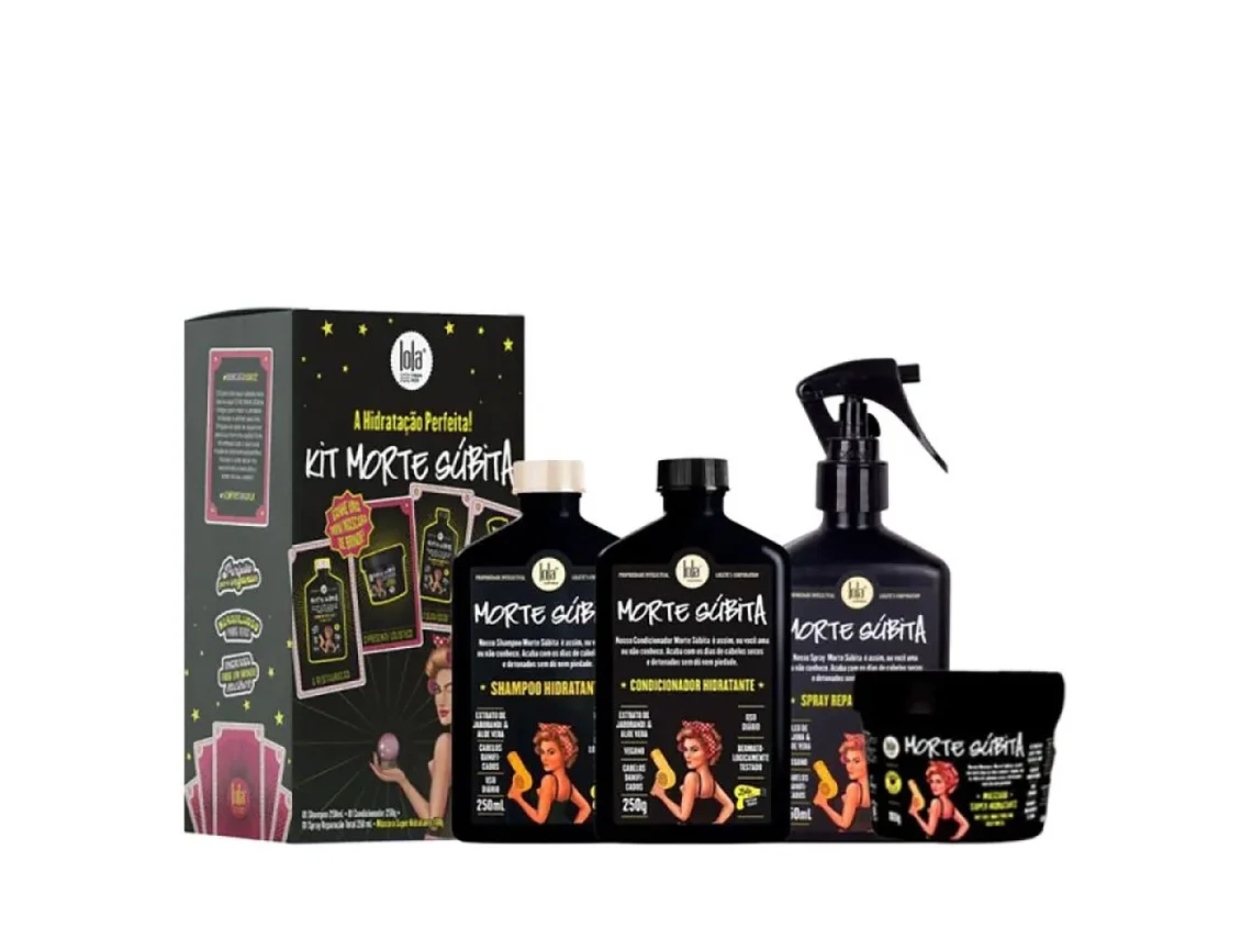 Lola Cosmetics Kit Morte Súbita Shampoo 250 ml + Condicionador 250 g + Spray 250 ml + Máscara 100 g