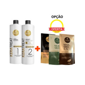 Kit Haskell Keratreat Shampoo 1L + Creme Alisante 1L OFERTA DE REFIL