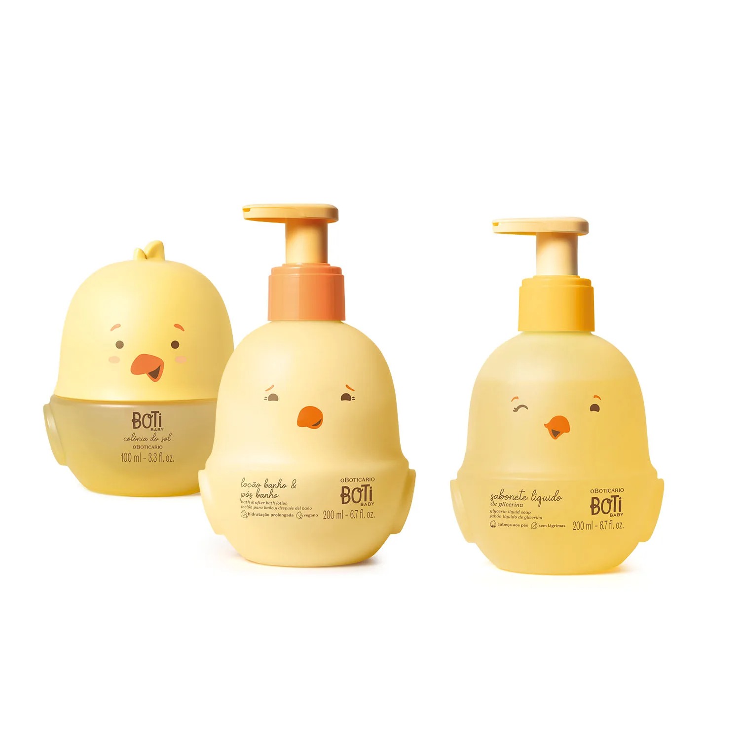 O Boticário Coffret Boti Baby Colónia do Sol 100ml + Sabonete Líquido 200ml + Loção 200ml