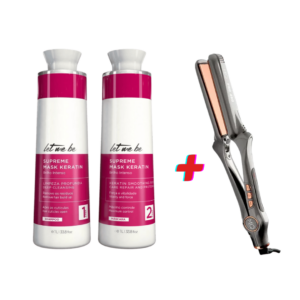Kit Alisamento Supreme Keratin Let Me Be 2x1L + Prancha MQ Pro 480