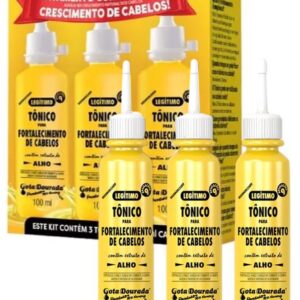 Gota Dourada Kit Tónico Capilar Fortalecimento Tradicional com Alho 3x100ml