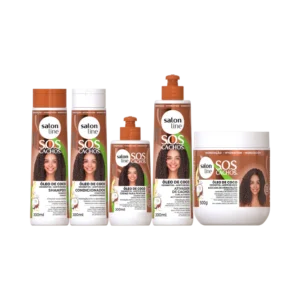 Kit Salon Line S.O.S Tratamiento Profundo Rizos Coco Champú + Acondicionador + Mascarilla + Crema Peinadora (Cópia)