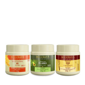 Bio Extratus Kit Cronograma Capilar Mel, Tutano e Pós-Química 3x250g
