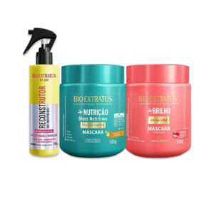 Bio Extratus Kit Cronograma Capilar +Brilho, +Nutrição e be.use 2x500g + 210ml
