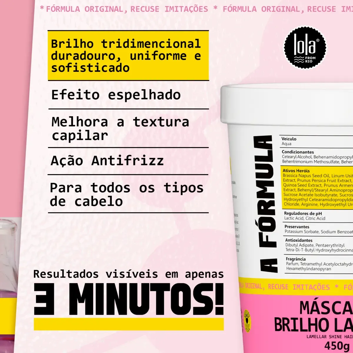 Lola Cosmetics A Fórmula Máscara Brilho Lamelar 450g