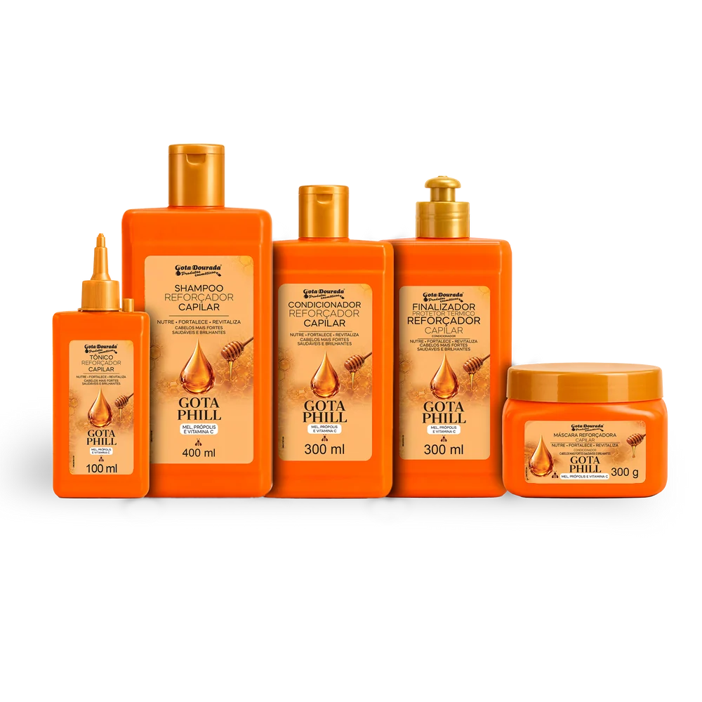 Gota Dourada Kit Gota Phill Reforçador Capilar Completo 5 Produtos